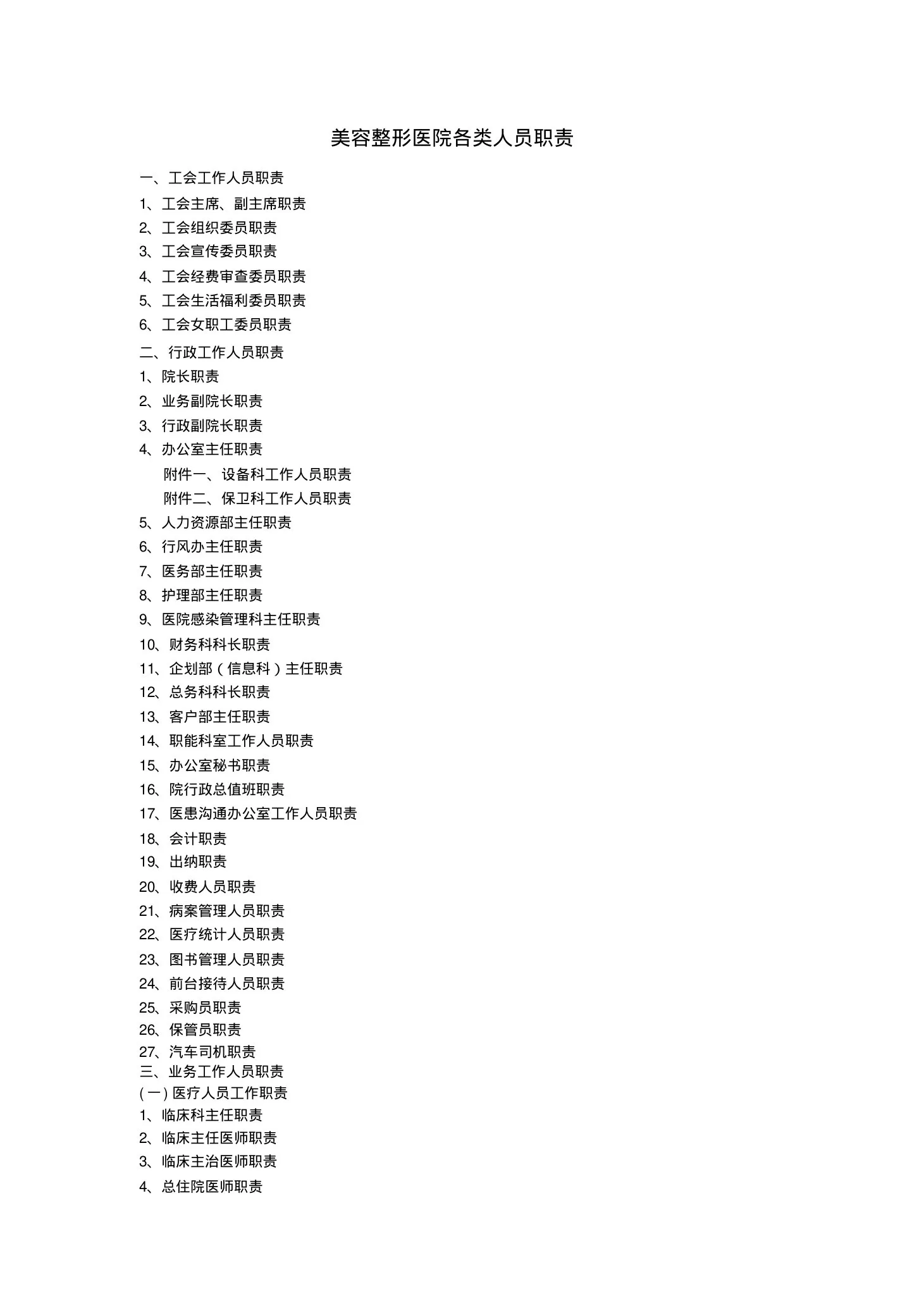 美容整形医院各类人员职责 预览图
