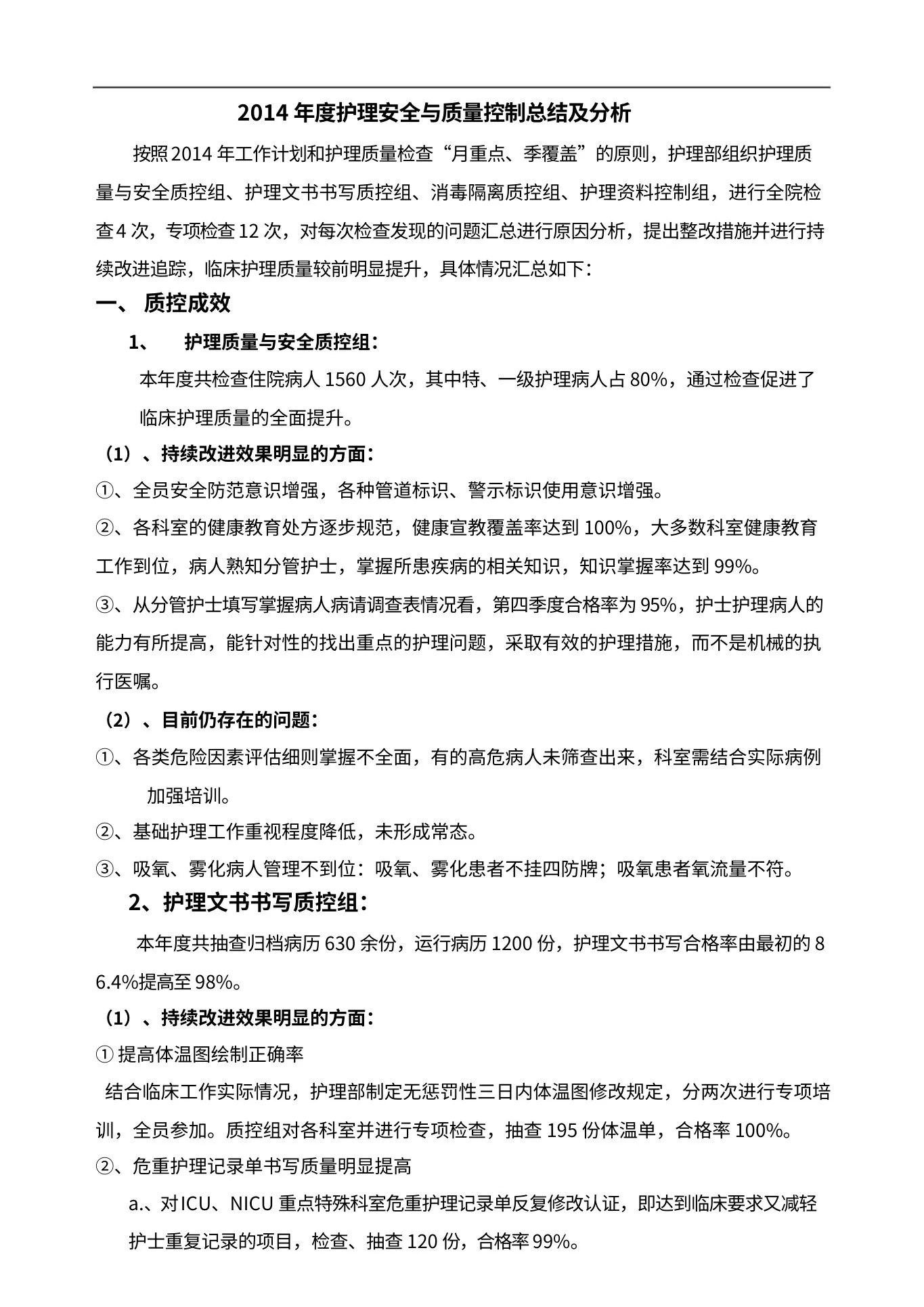 护理质控总结及分析 预览图