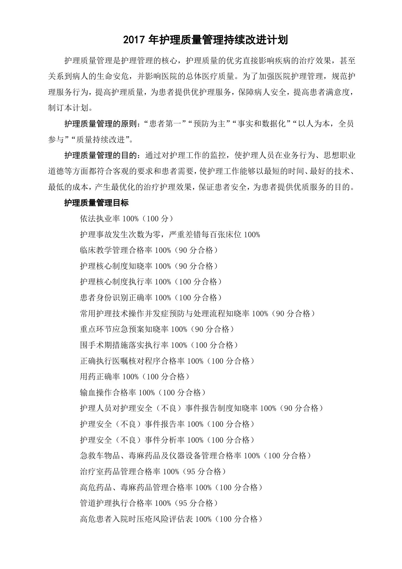 护理质量管理与持续改进计划 预览图