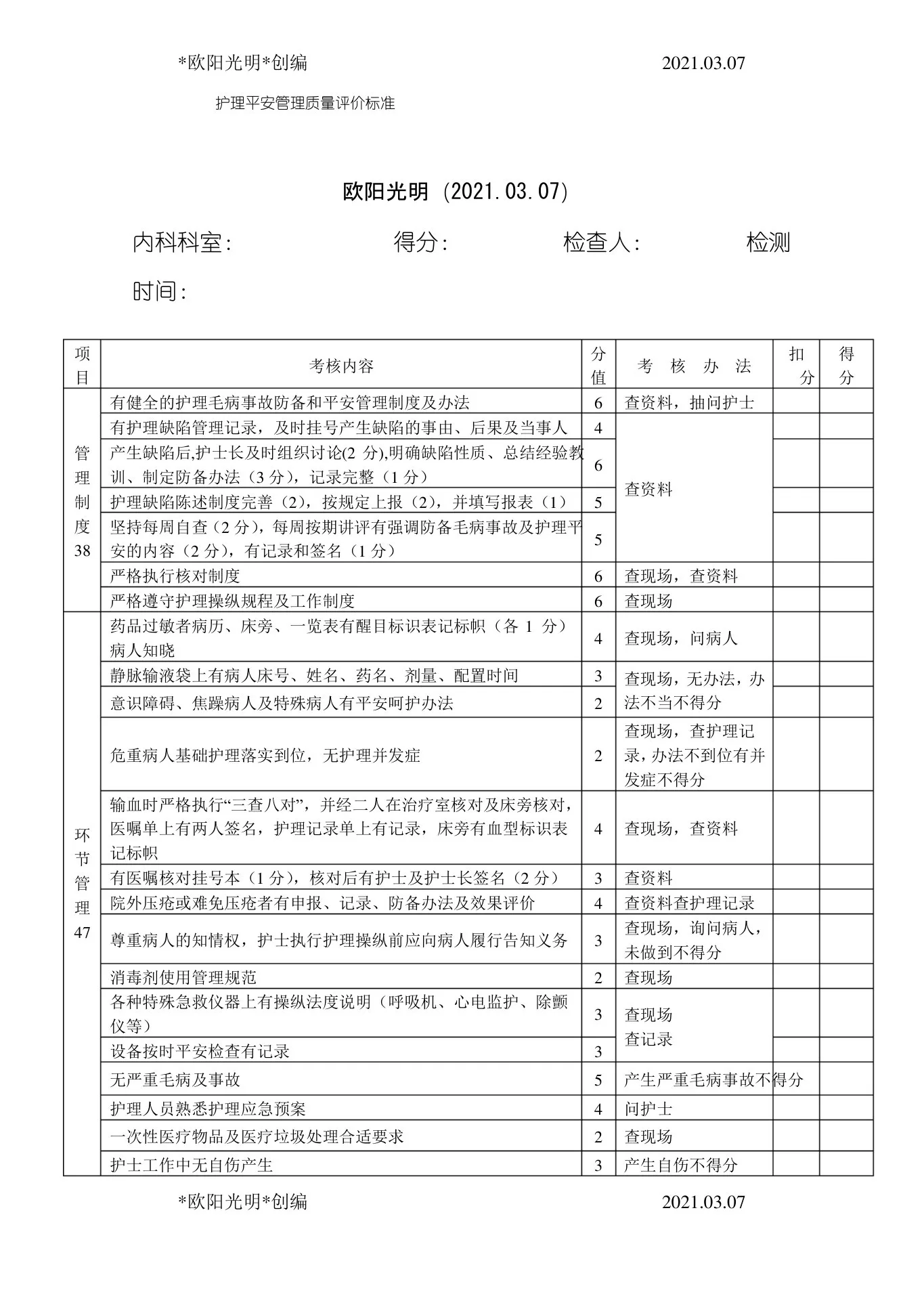 护理质量考核标准全 预览图