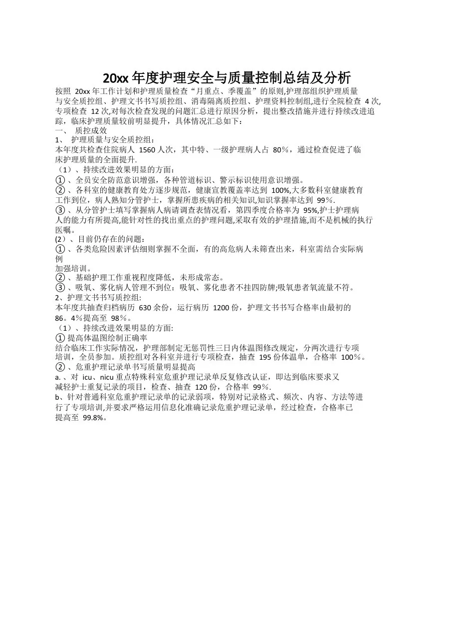 科室护理质控年终总结 预览图
