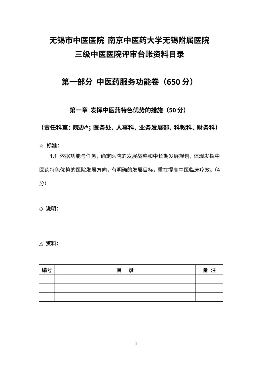 三级中医医院评审（资料目录） 预览图