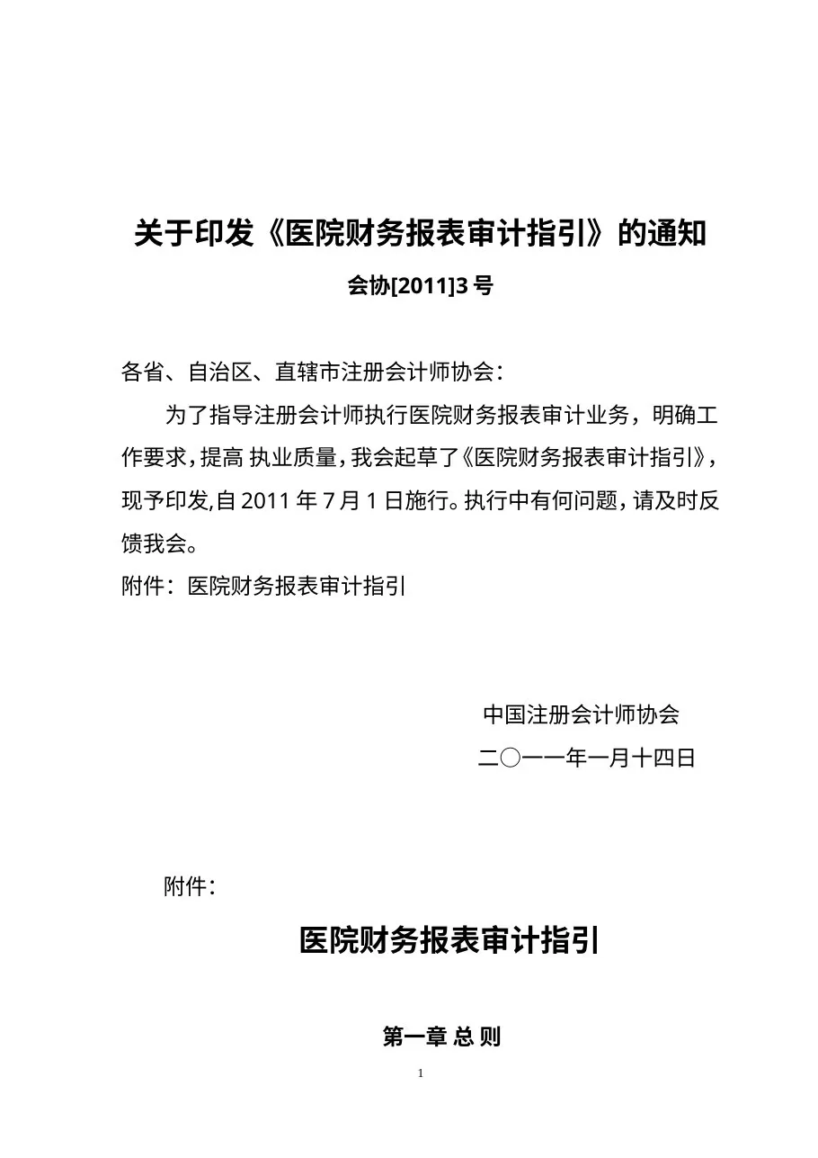 医院财务报表审计指引 预览图