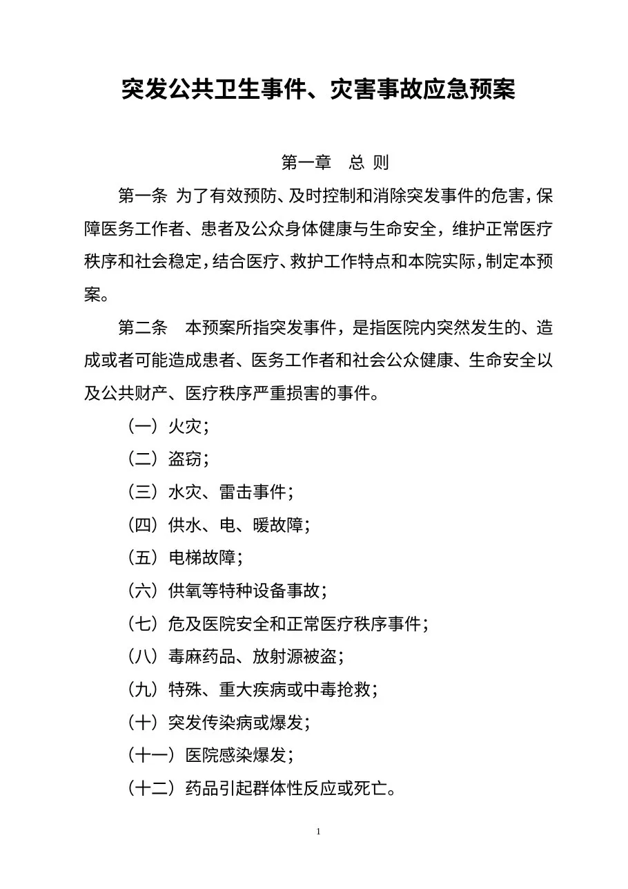 医院应急预案汇编