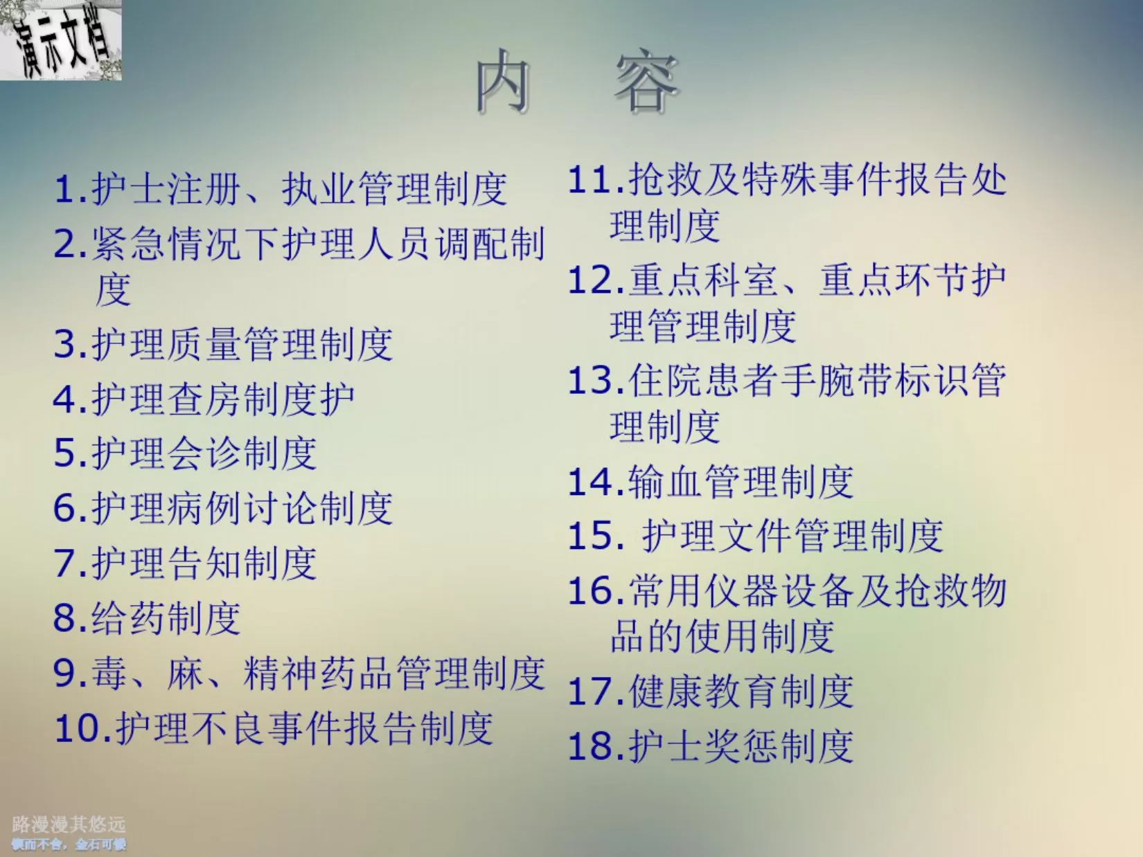 护理管理制度培训课件 预览图