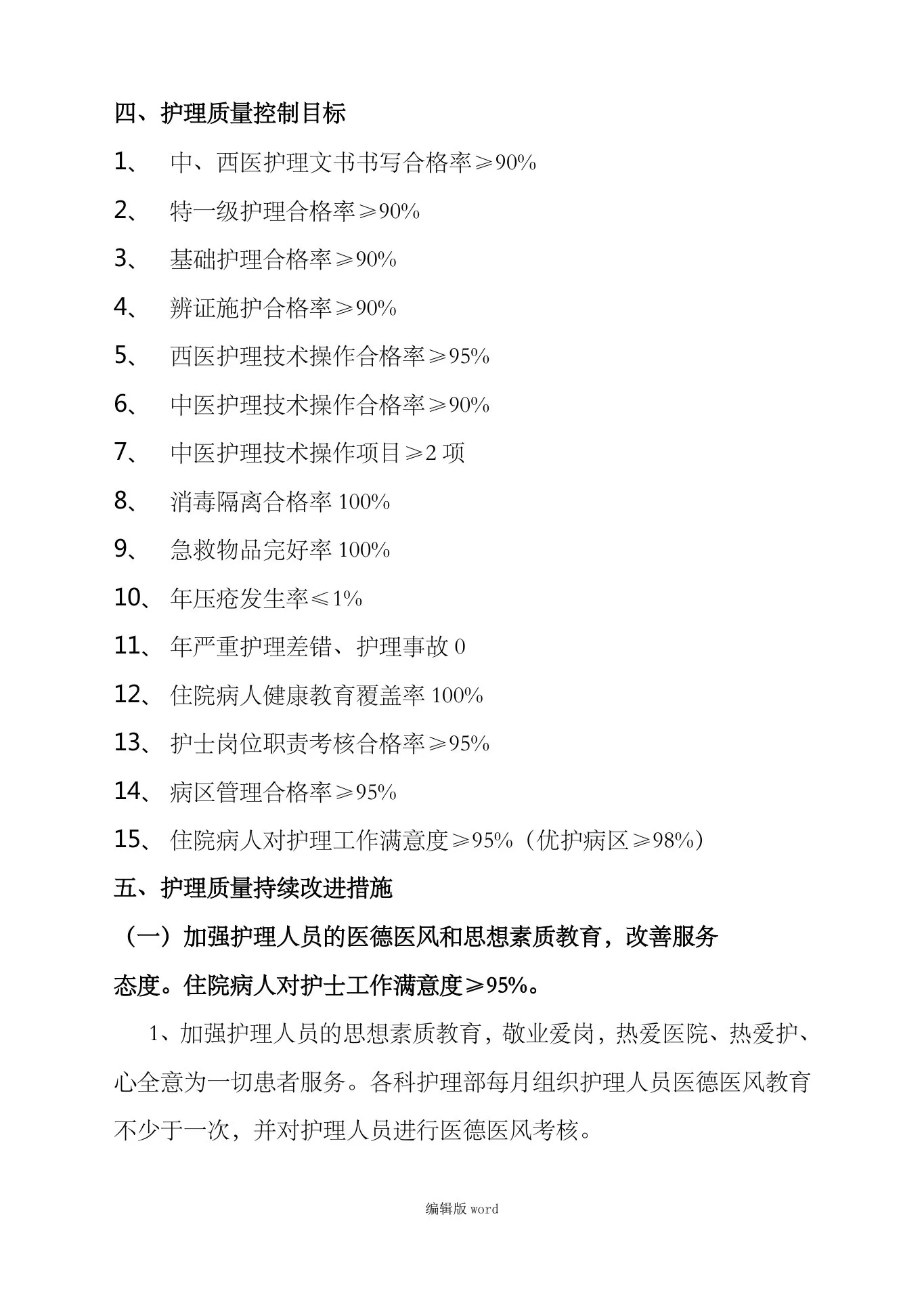 护理质量持续改进措施最新版本 预览图