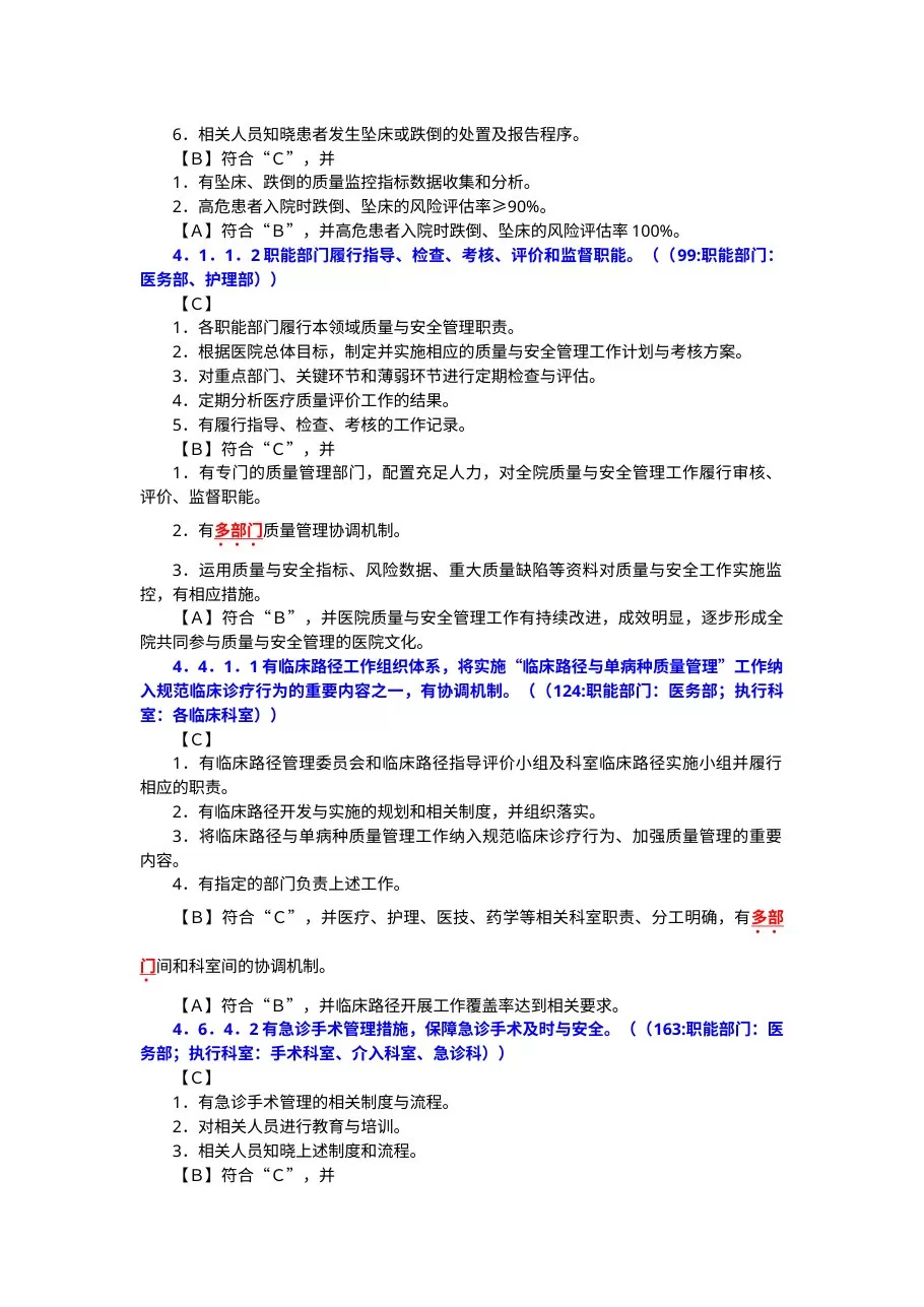 《三级医院评审细则》要求多部门共同参与管理的相关工作 预览图