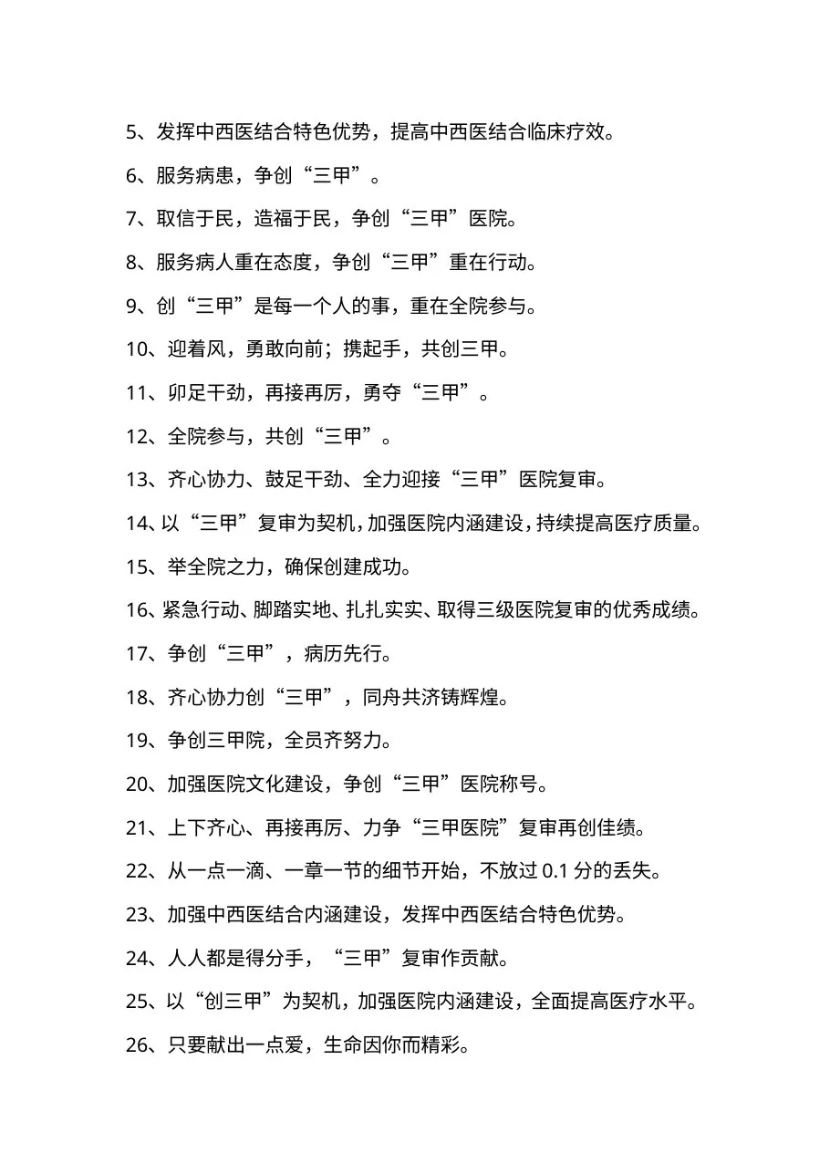 三甲医院评审标语及口号 预览图