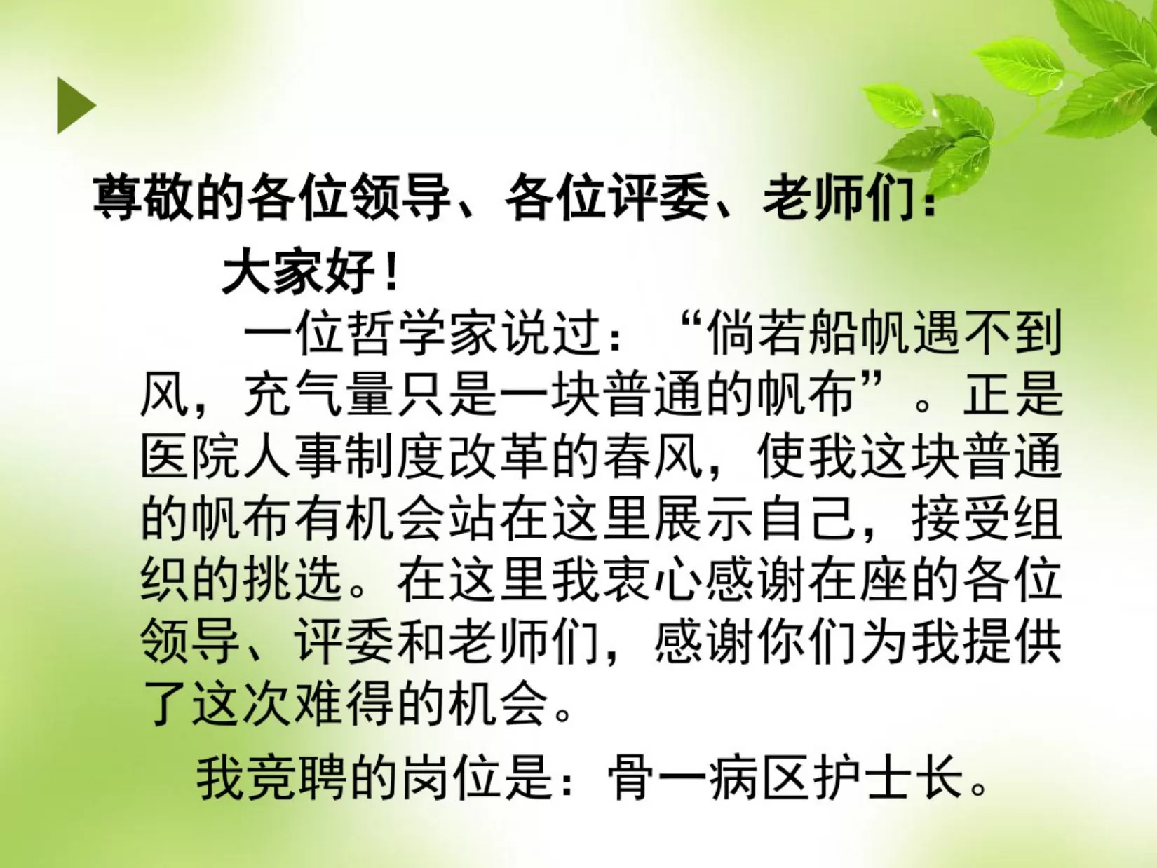 护士长竞聘 预览图