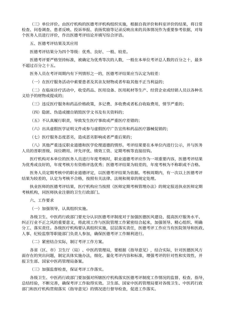 关于建立医务人员医德考评制度的指导意见（试行） 预览图