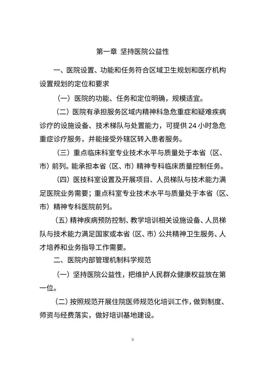 三级精神病医院评审标准2011版 预览图