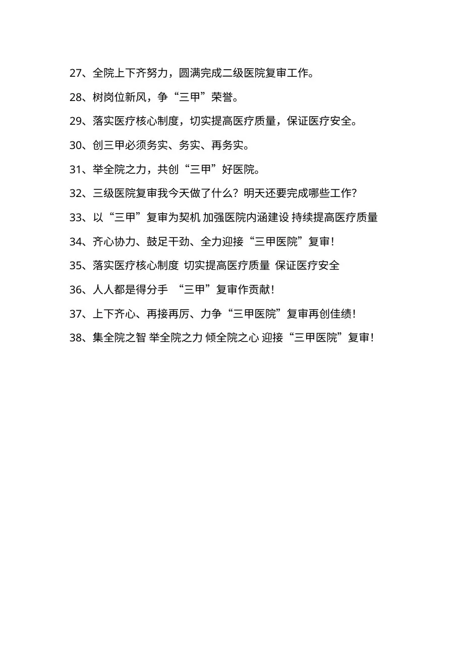 三甲医院评审标语及口号 预览图