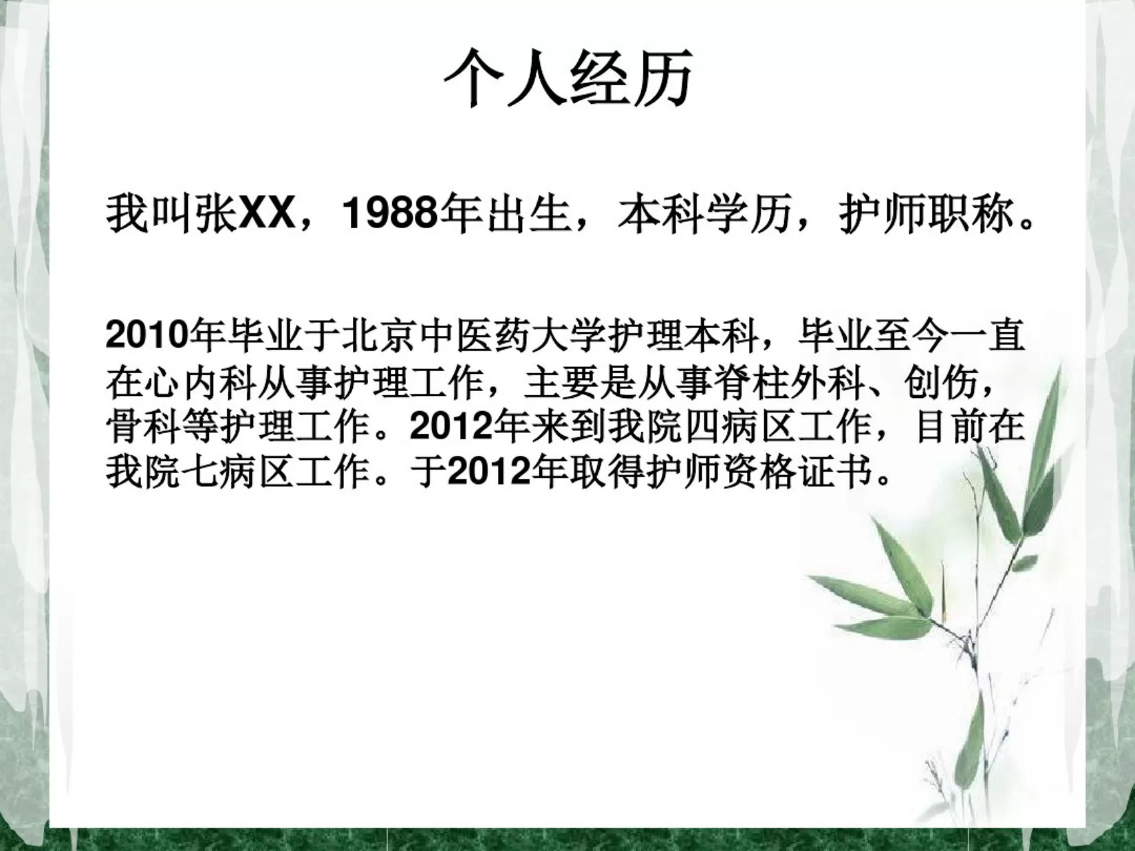 护理责任组长竞聘PPT 预览图