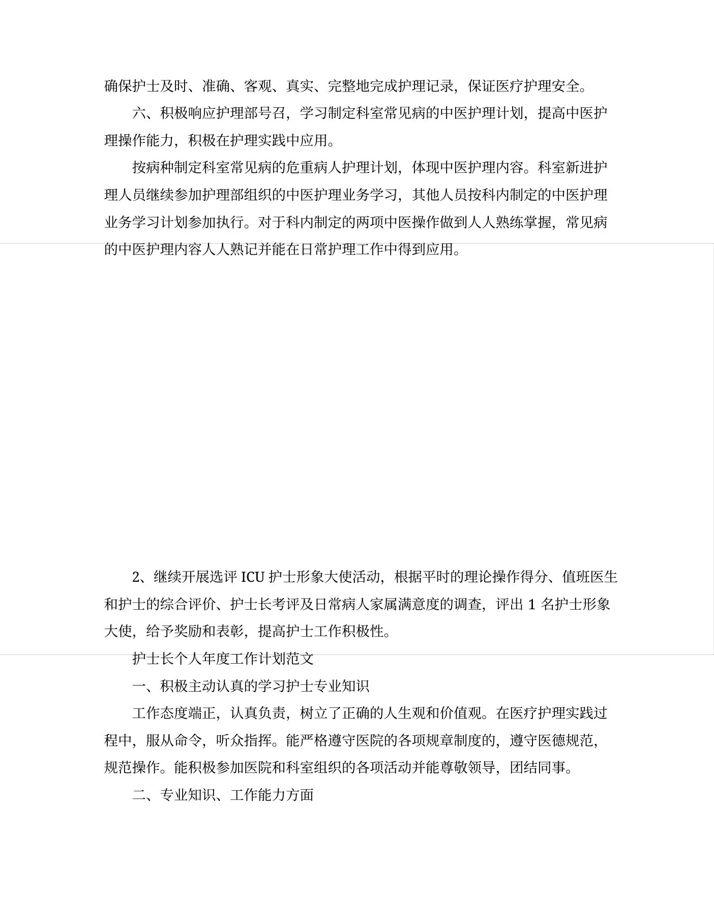 护士长个人年度工作计划精选 预览图