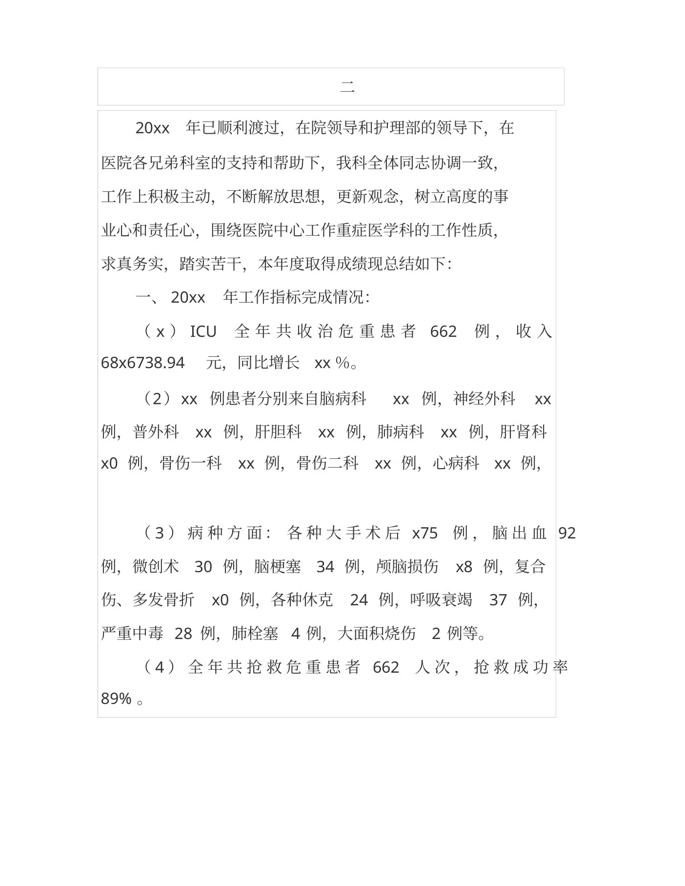 重症监护科护士长个人工作总结 预览图
