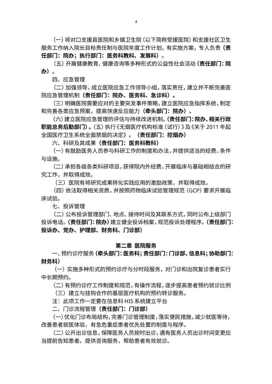 医院评审各科分工表（1） 预览图