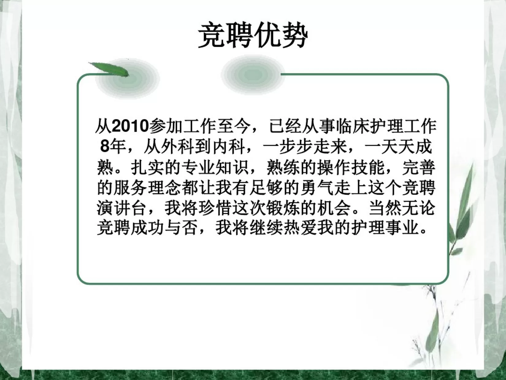 护理责任组长竞聘PPT 预览图