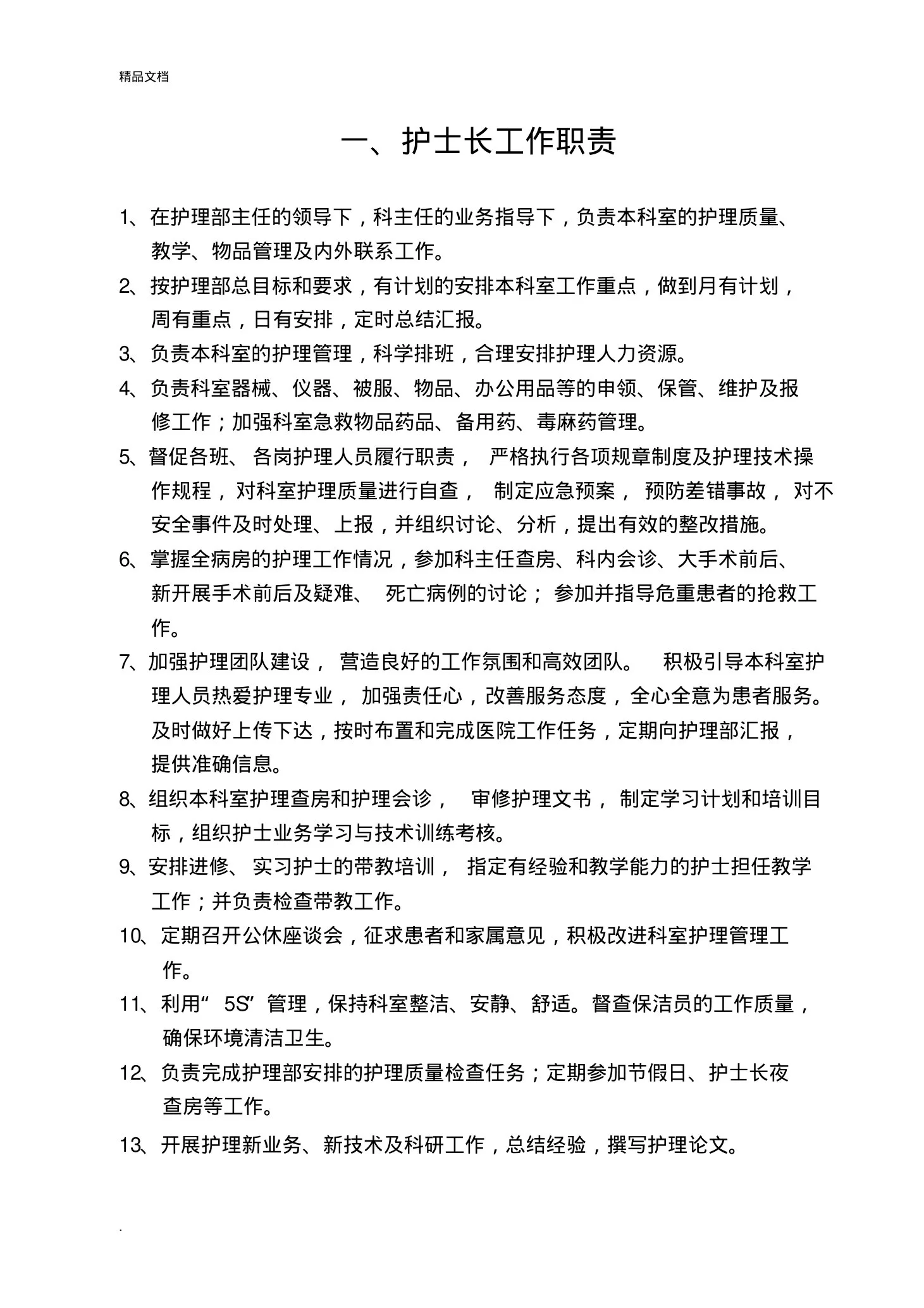 护士长工作手册最新版 预览图