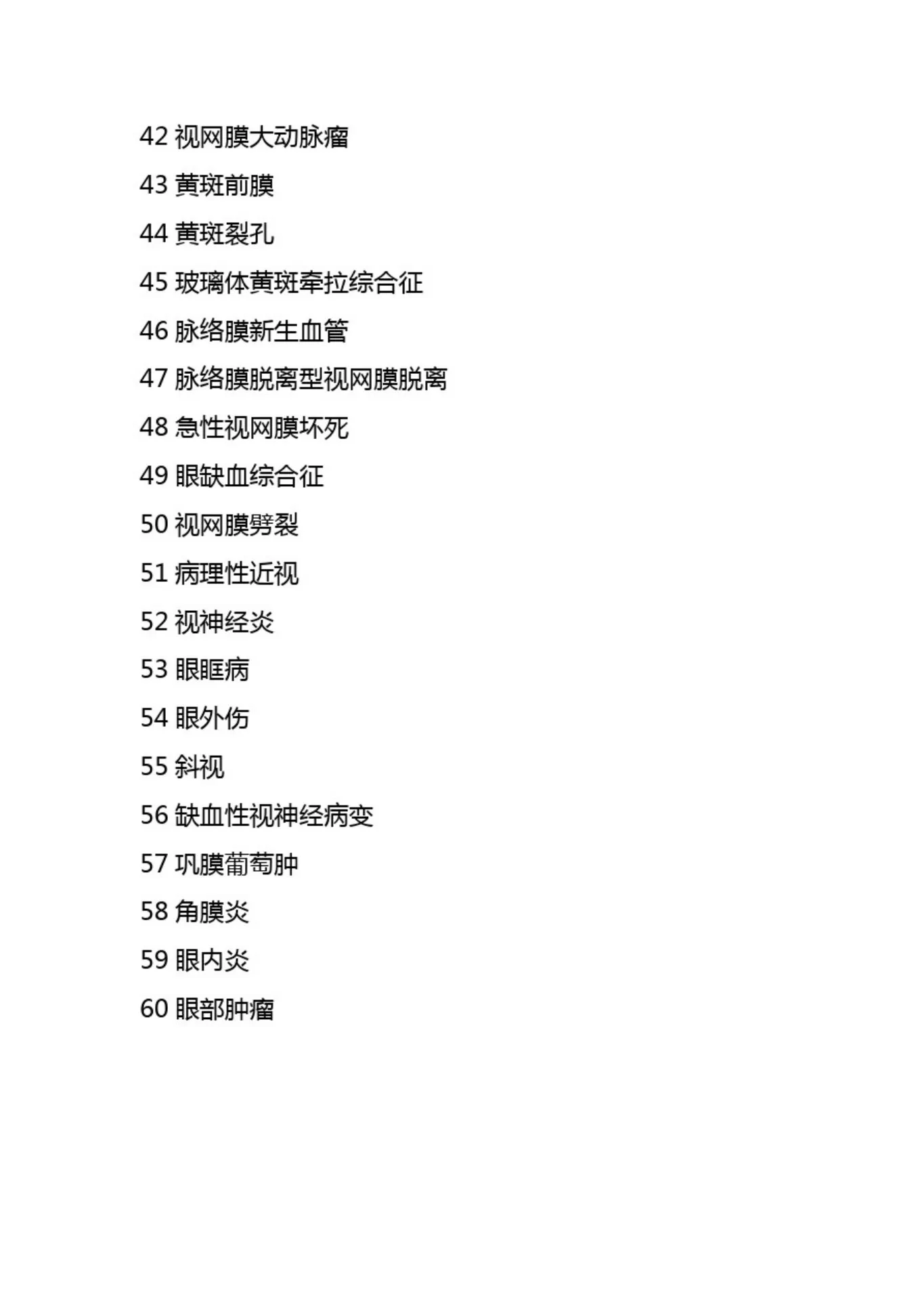 眼科住院患者病种目录及入院标准 预览图