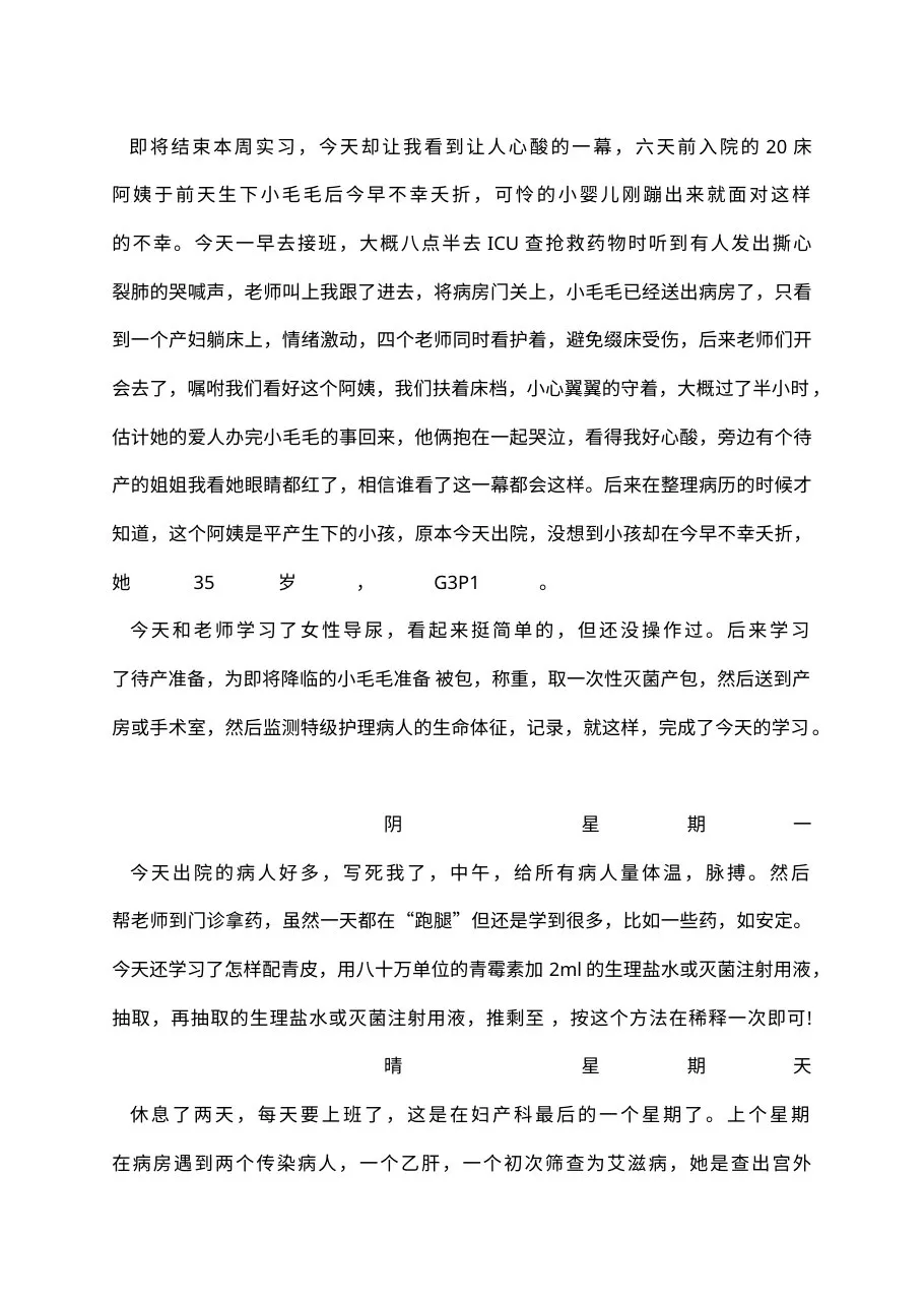 护士实习日记100篇 预览图