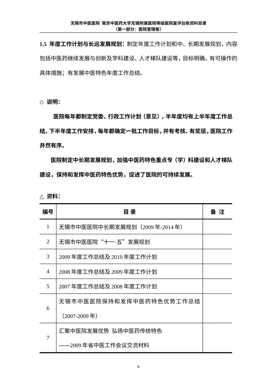 等级医院复评资料目录(参考样稿) 预览图