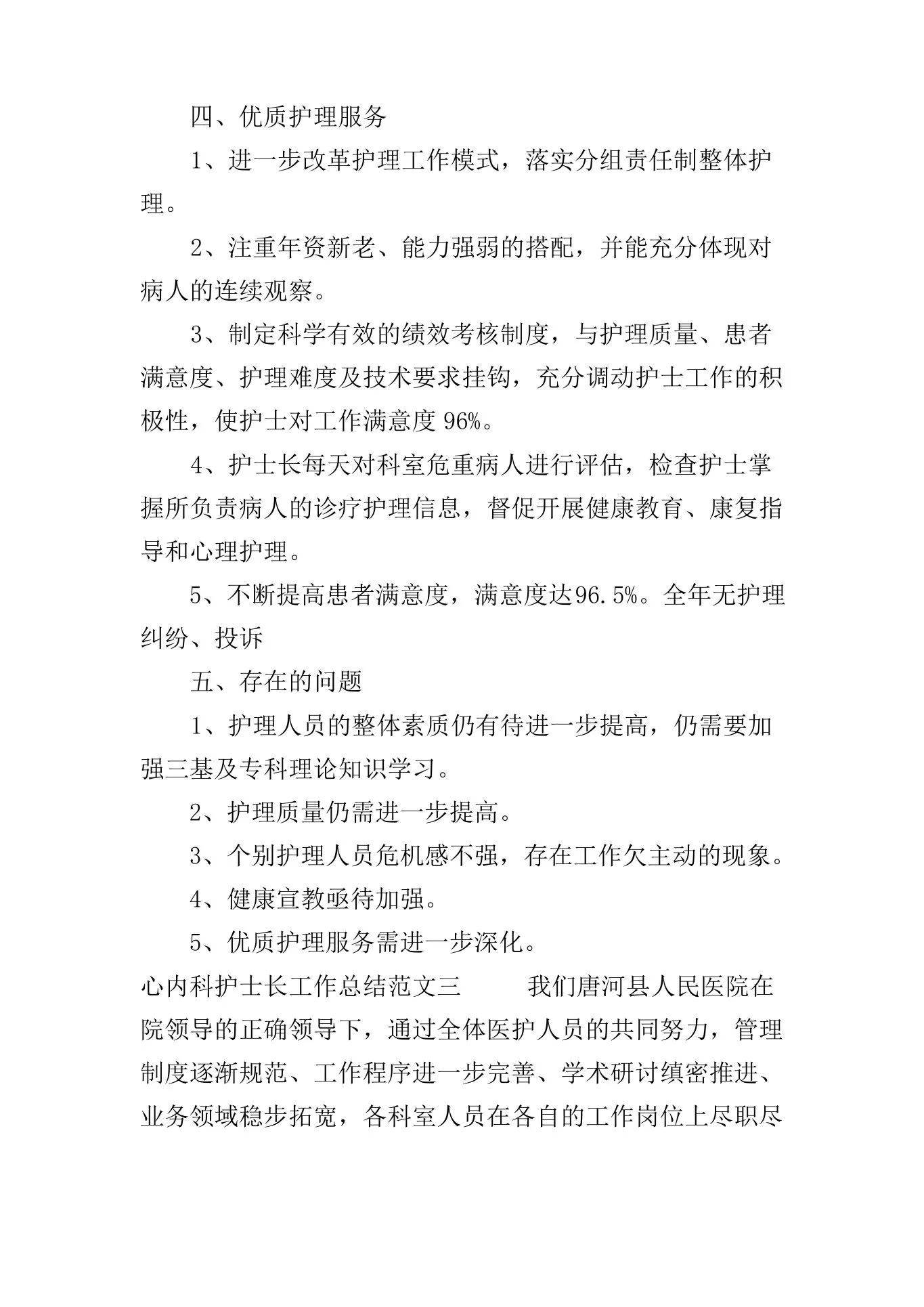 心内科护士长工作总结 预览图