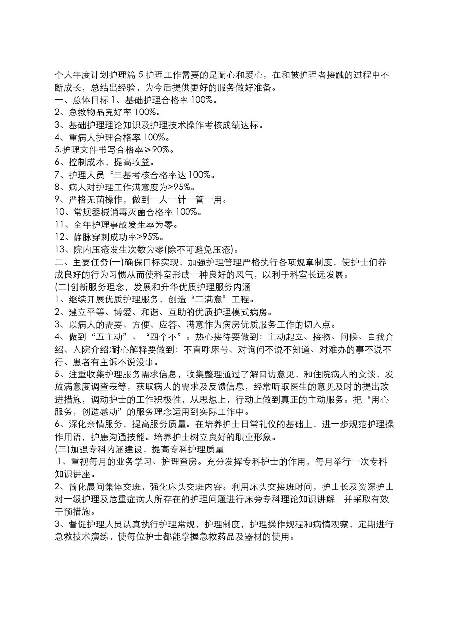 护理质控工作计划 预览图