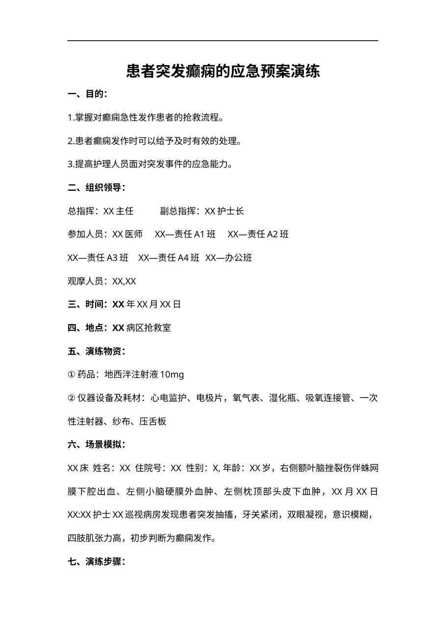 8.3患者突发癫痫的应急预案演练j.b