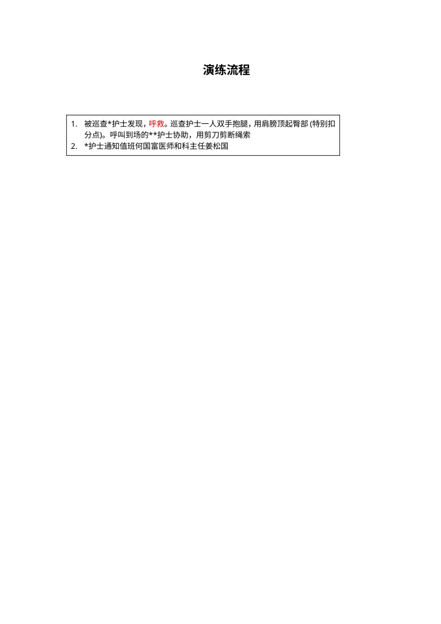 8.5自缢患者应急处理模拟演练方案