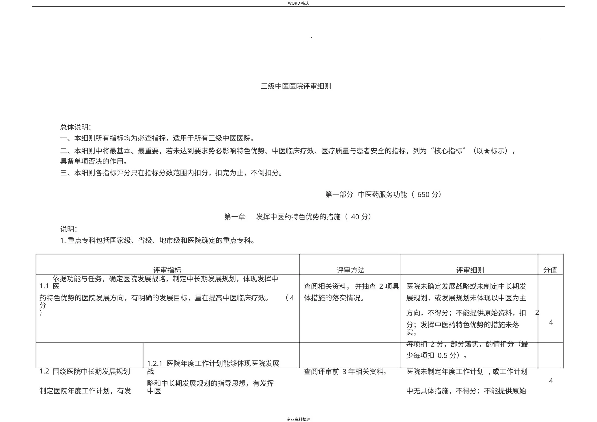 三级中医医院评审细则(三甲中医院评审) 预览图