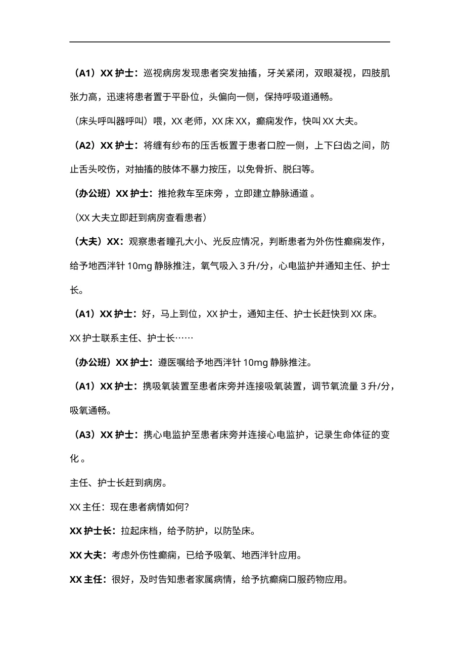 8 3患者突发癫痫的应急预案演练 预览图