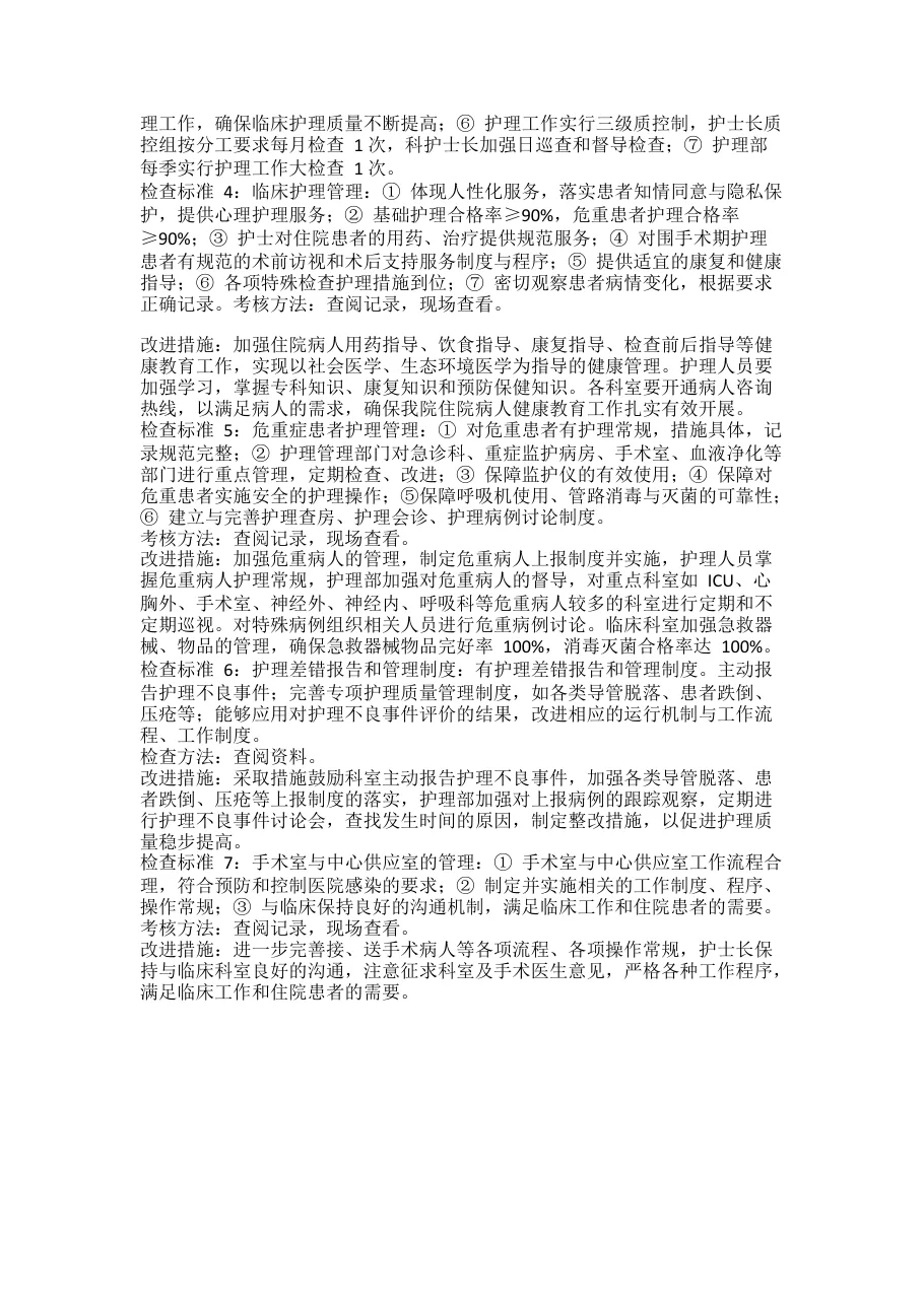 医院护理质量与安全管理和持续改进方案 预览图