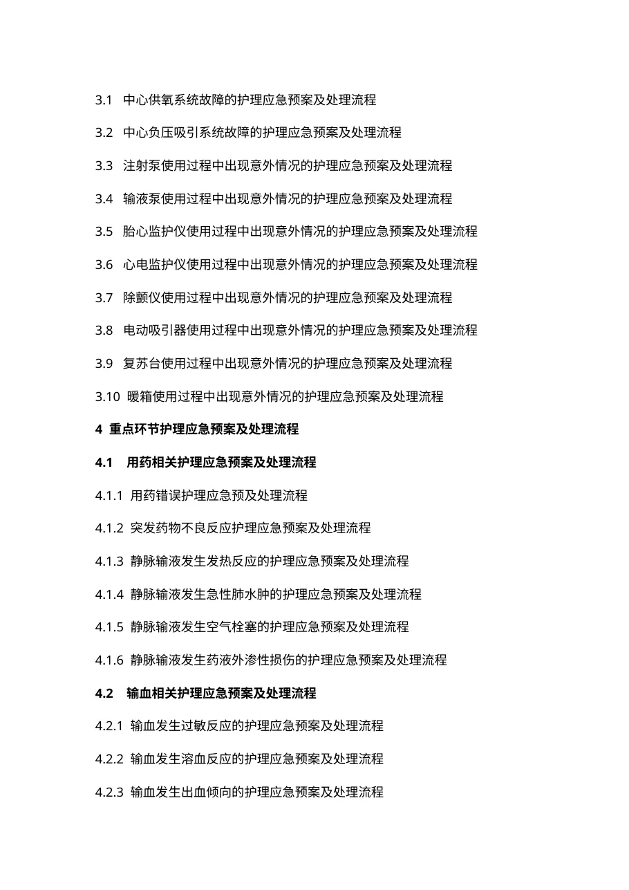 护理应急预案及处理流程(108个) 预览图