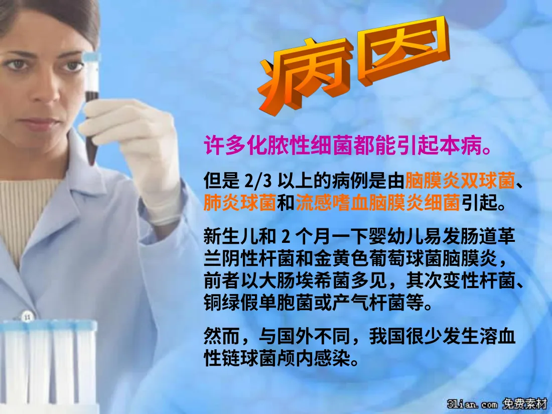 化脓性脑膜炎PPT 预览图