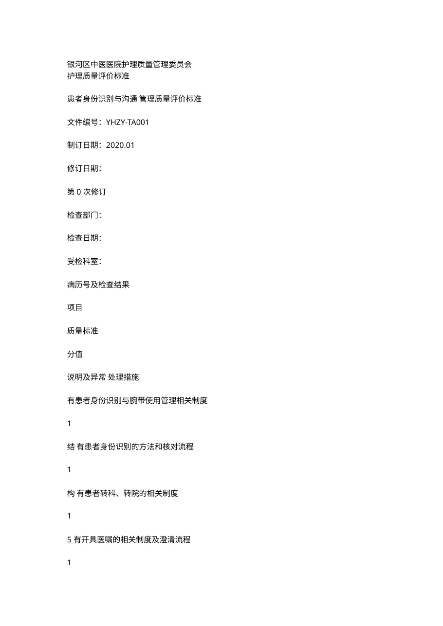 中医医院护理质量管理评价标准160页 预览图